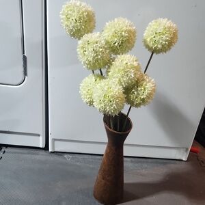 Elegant Cream Floral Arrangement in Brown Vase